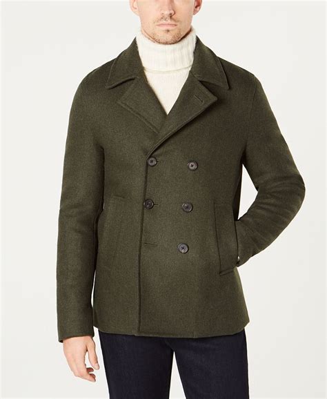 michael kors men's classic fit double breasted peacoat|Michael Kors Men's Classic Fit Double.